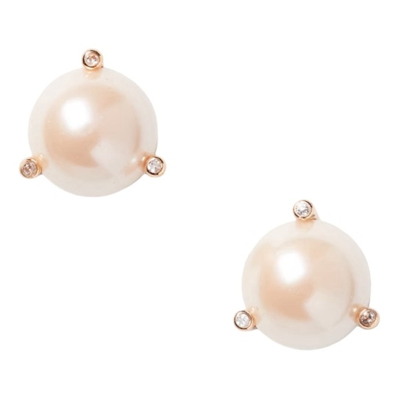 KATE SPADE • Blush Rise And Shine Pearl Stud Rose Gold Earrings - Picture 1 of 4
